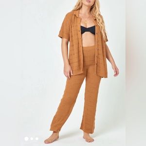 L*Space Marbella Pant In Mojave Size XL Knit Crochet Beach Cover Up Swim‎